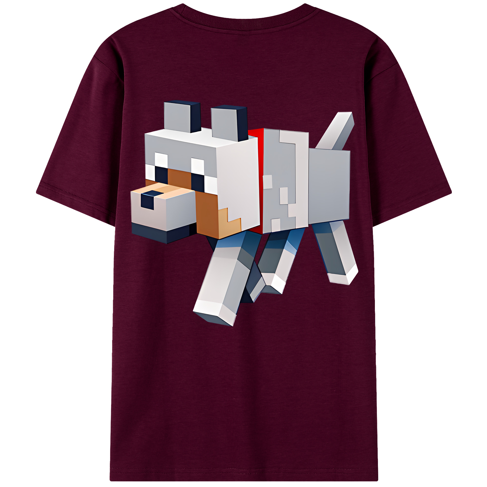 （画像用） マインクラフト ブロックの世界 Minecraft MC Block world レディース半袖Tシャツ(バックプリント)